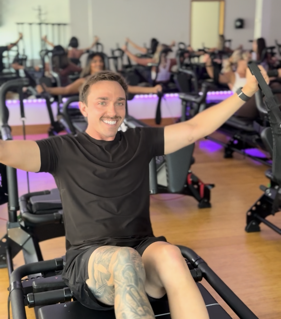 Guy having fun at a private fitness birthday party at Peak-45 in Salt Lake