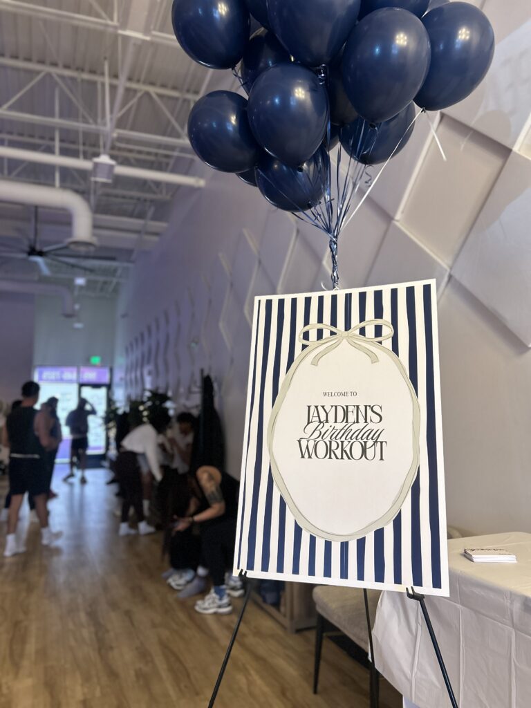 Birthday sign and balloons at a private event at one of the Peak-45 locations in Salt Lake County